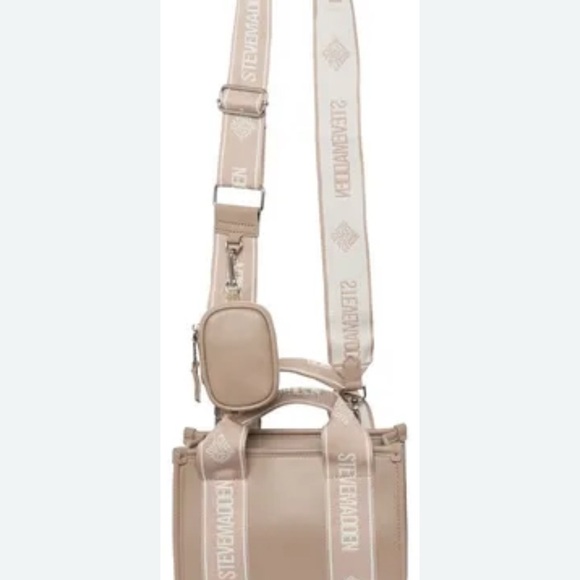 Steve Madden Beige Tote Bag with Cream Accents - Picture 2 of 3